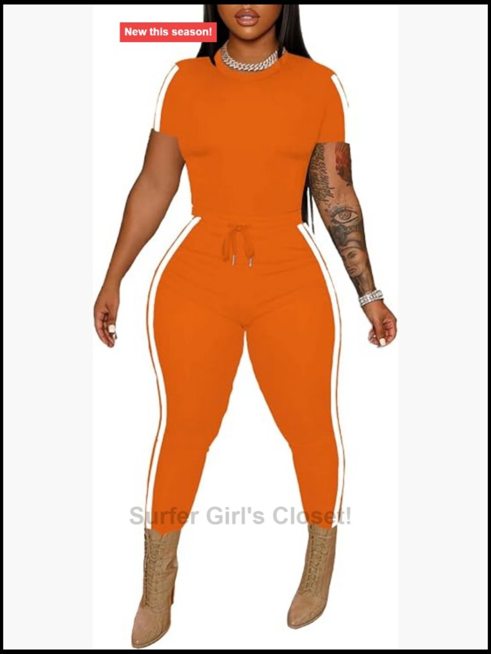 Women's 2 Piece Lounge Set Crop Top Biker Pants Jogger Sweatsuit